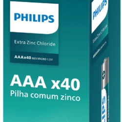 Pilha Philips Zinco AAA 1,5V Pack com 40 Unidades — H&H Suprimentos Corporativos