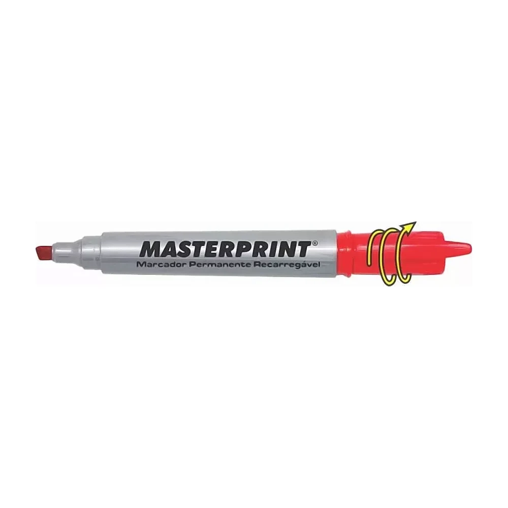 Pincel marcador permanente Masterprint MP616 vermelho