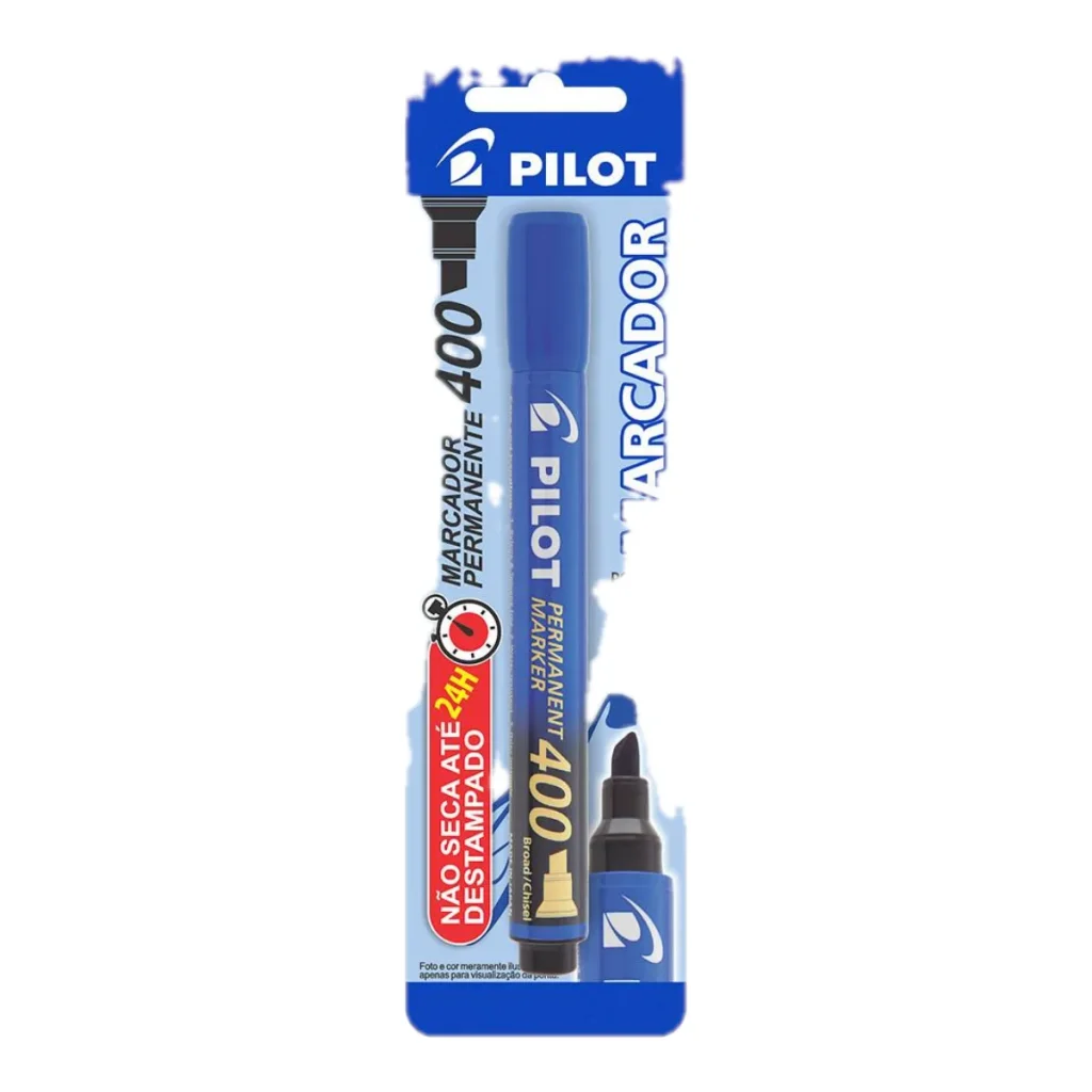 Pincel marcador permanente Pilot sca 400 azul ponta chanfrada 4,5 mm