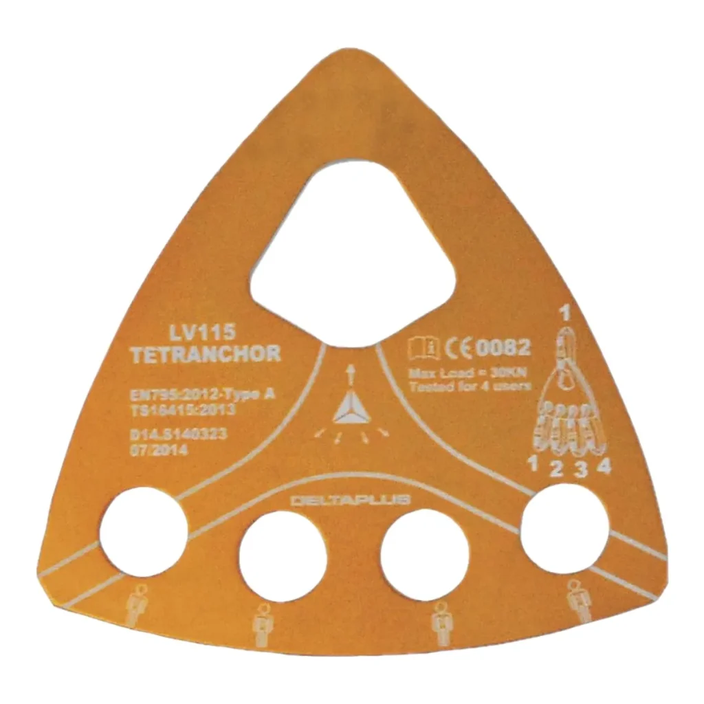 Placa de ancoragem multiponto delta Plus tetranchor LV115 laranja