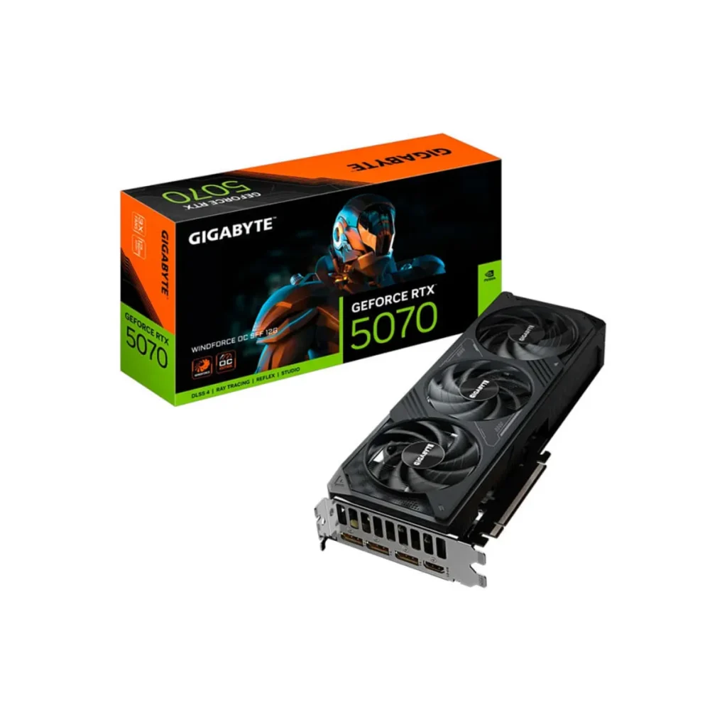 Placa de vídeo gigabyte geforce rtx 5070 windforce oc 12 GB GDDR7