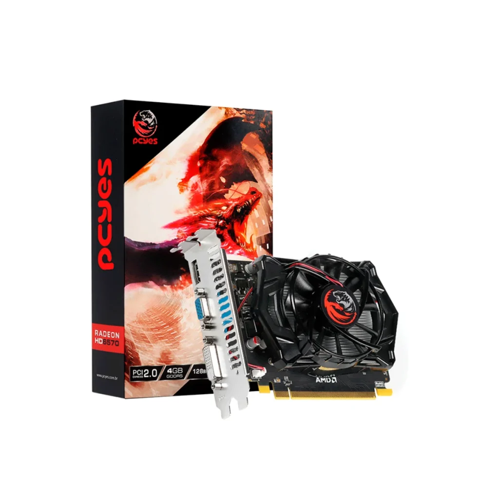 Placa de vídeo pcyes amd radeon HD 6570 4GB GDDR5 128 bits