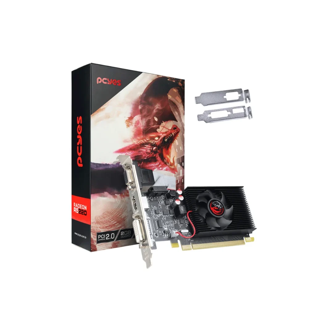 Placa de vídeo pcyes radeon R5 220 2 GB DDR3 low profile