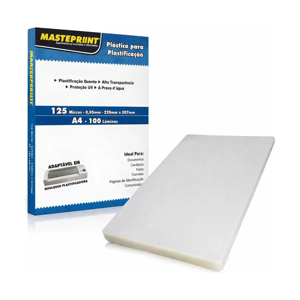 Plástico para plastificação A4 Masterprint 125 micras (100 folhas)