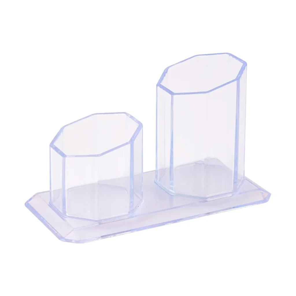Porta canetas e clipes Maxcril cristal 2 em 1