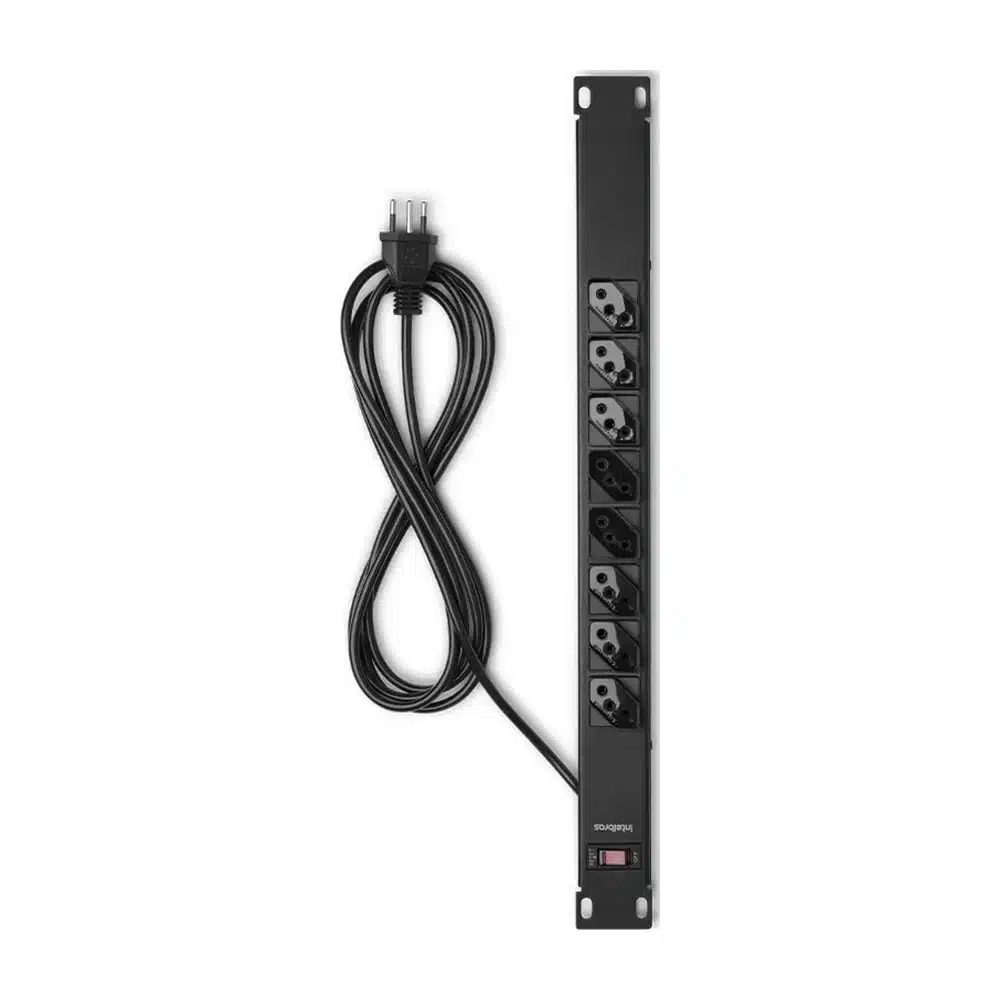 Protetor eletrônico Intelbras EPR 208 com 8 tomadas preto