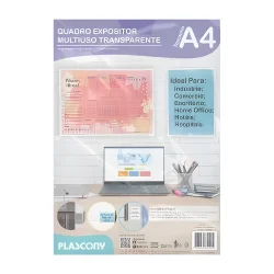 Quadro Expositor Multiuso Economic A4 Plascony — H&H Suprimentos Corporativos