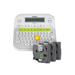 Rotulador Eletrônico Brother PT-D210BP Portátil com 3 Fitas TZe — H&H Suprimentos Corporativos
