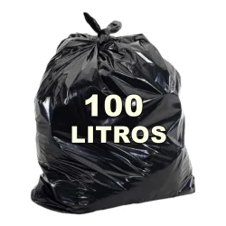Saco de Lixo Preto 100 Litros, Pacote com 100 Unidades — H&H Suprimentos Corporativos