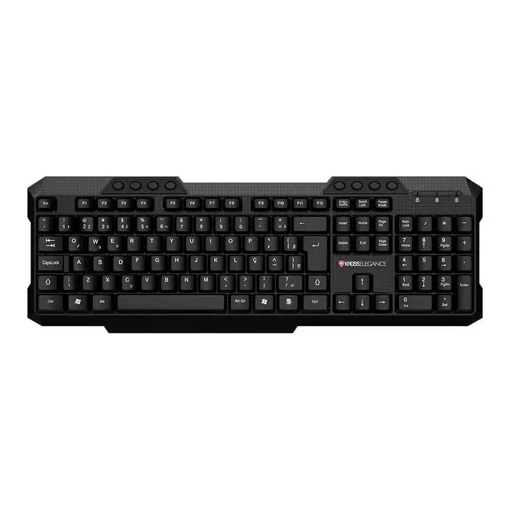 Teclado multimídia com fio Kross Elegance KE-K106V3 USB ABNT2 preto