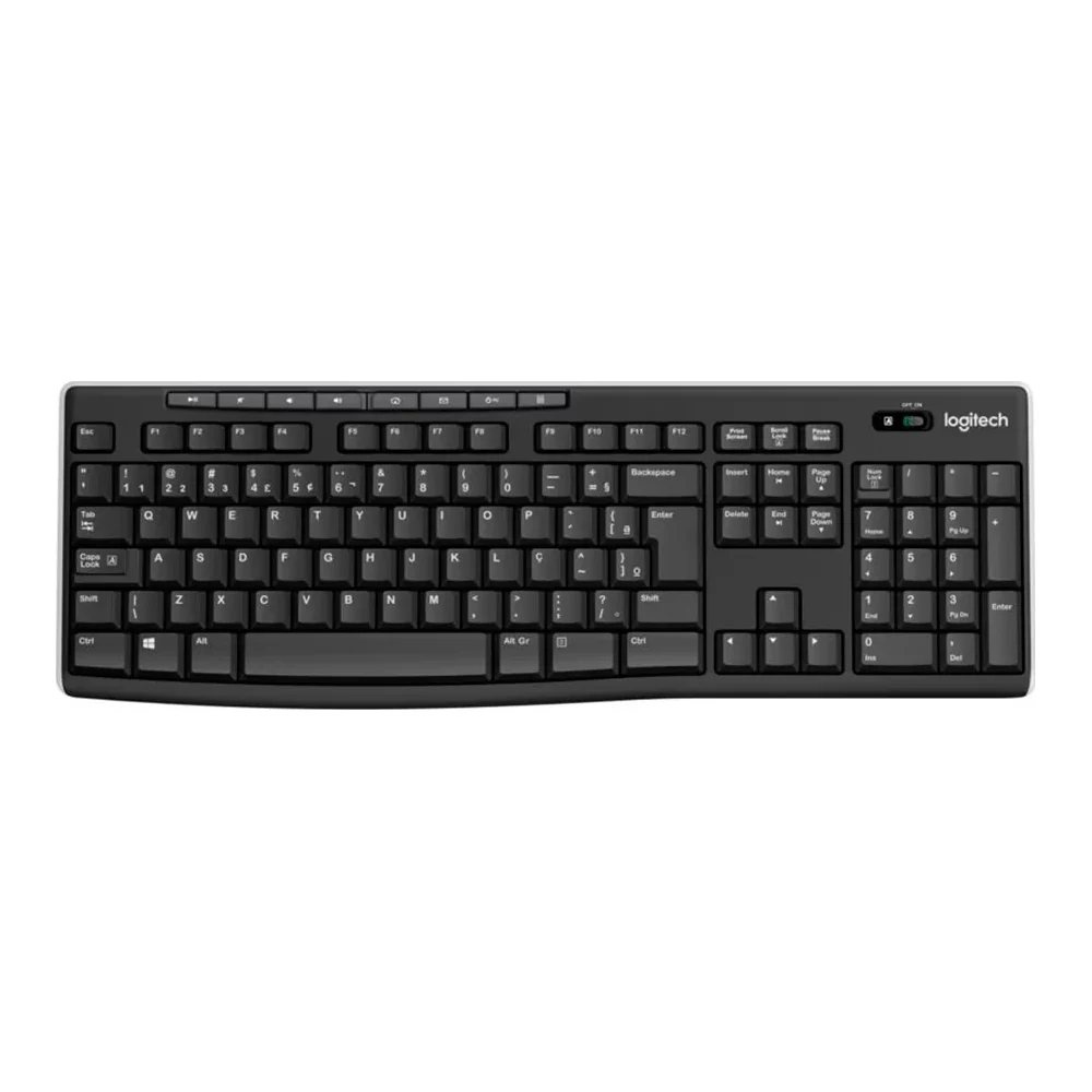 Teclado sem fio Logitech K270 multimídia Unifying ABNT2