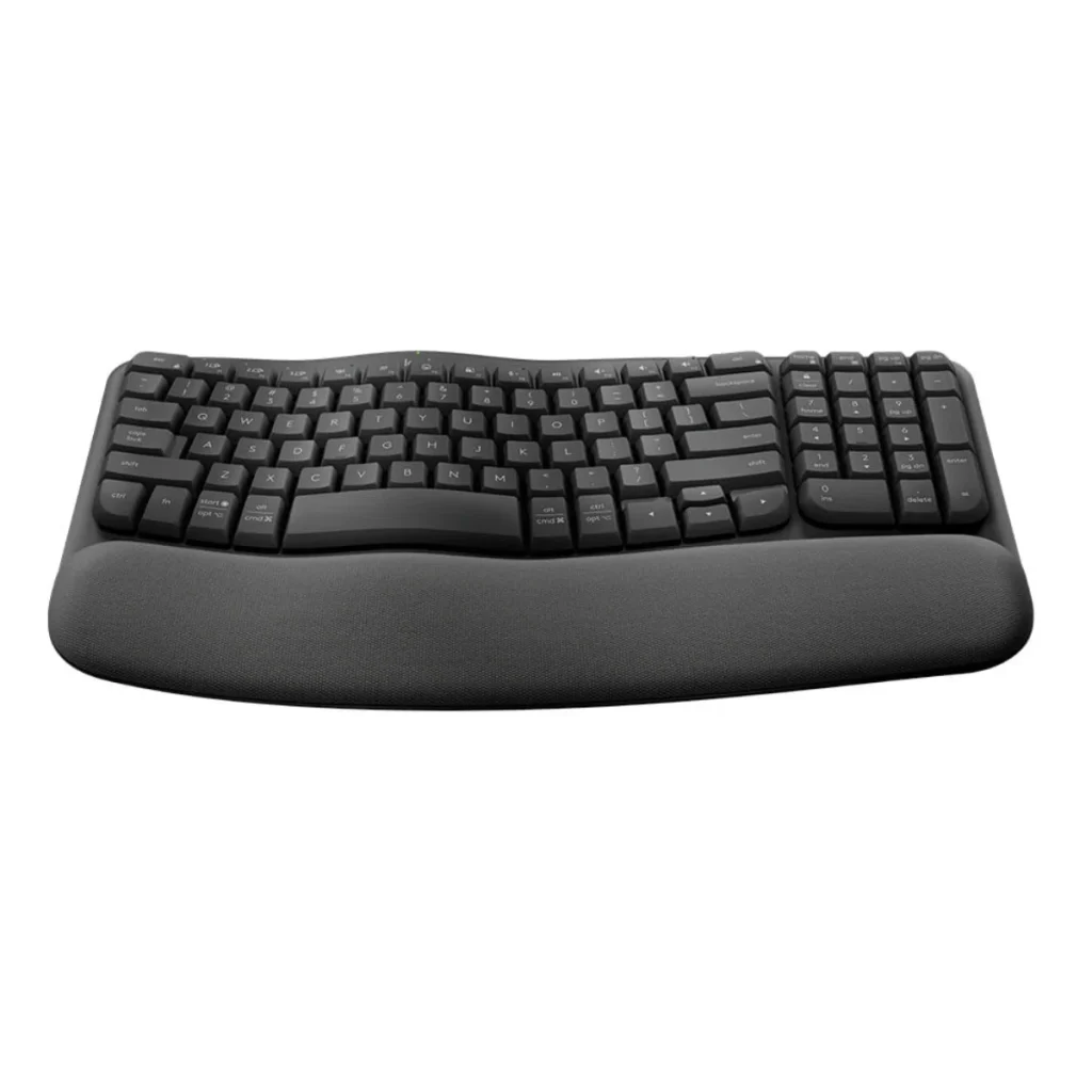 Teclado sem fio Logitech wave Keys ergonômico com apoio de mãos