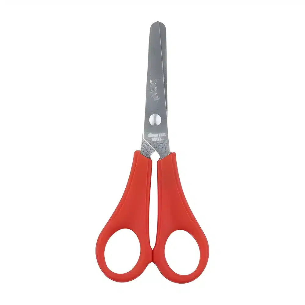 Tesoura escolar de aço com régua 13 cm BRW