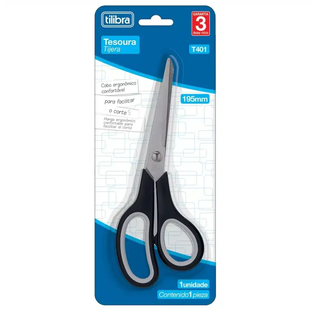 Tesoura multiuso Tilibra T401 195 mm cabo emborrachado