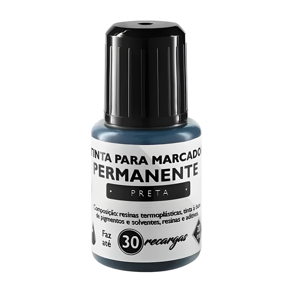 Tinta para marcador permanente preto 20 ml BRW