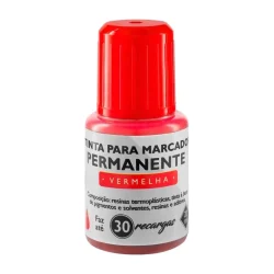 Tinta para Marcador Permanente Vermelho 20 ml BRW — H&H Suprimentos Corporativos