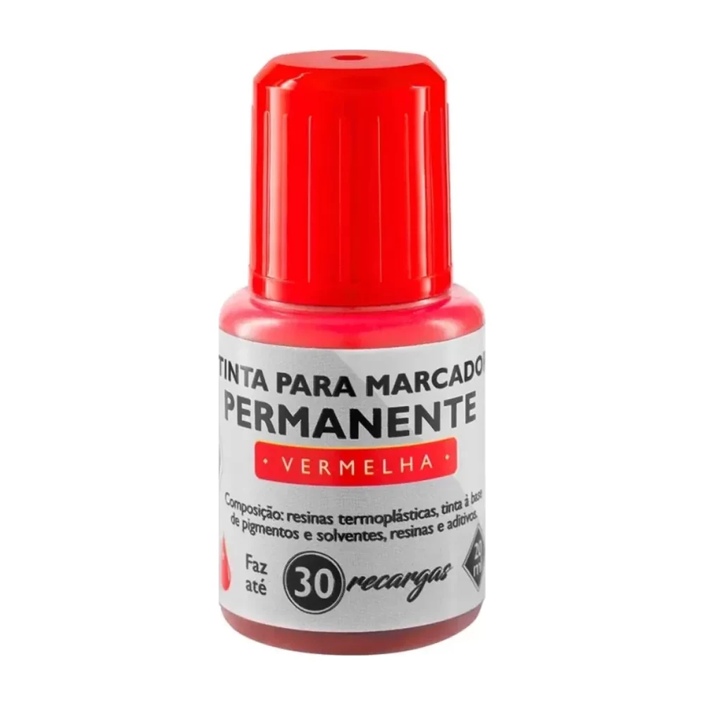 Tinta para marcador permanente vermelho 20 ml BRW