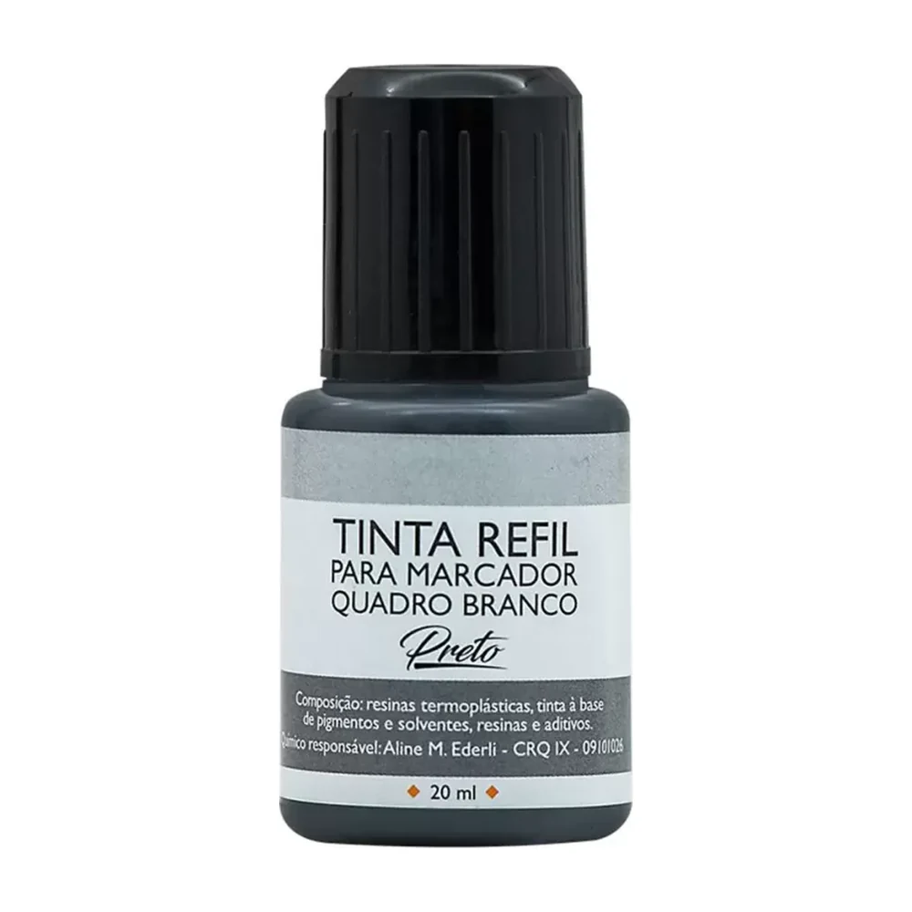 Tinta para marcador de quadro branco preto 20 ml BRW