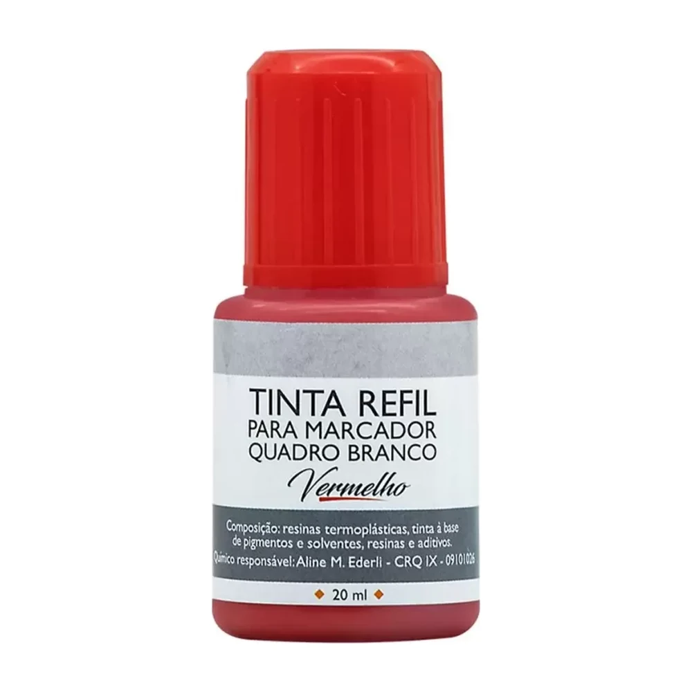 Tinta para marcador de quadro branco vermelho 20 ml BRW