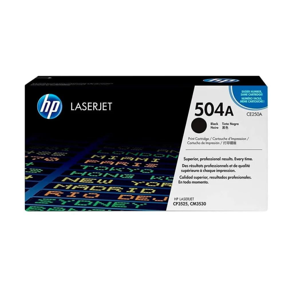Toner original HP 504A CE250A preto 5.000 páginas