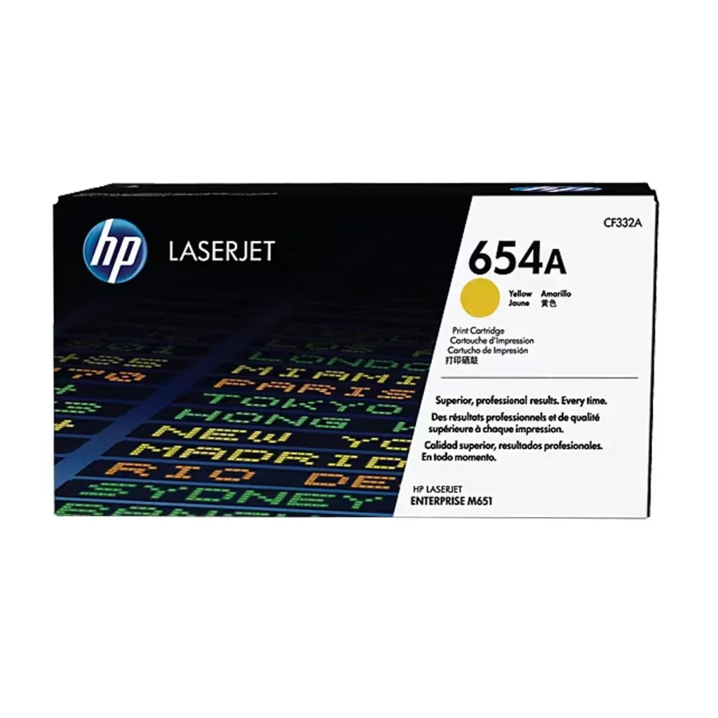 Toner original HP 654A CF332A amarelo 15.000 páginas