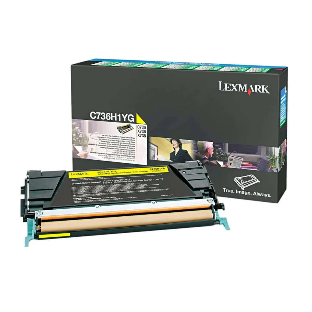 Toner original Lexmark C736H1YG amarelo 10.000 páginas