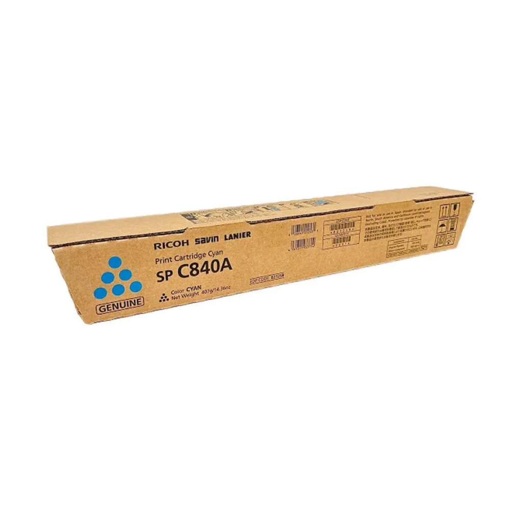 Toner original Ricoh SP C840 C842 821258 ciano 34.000 páginas