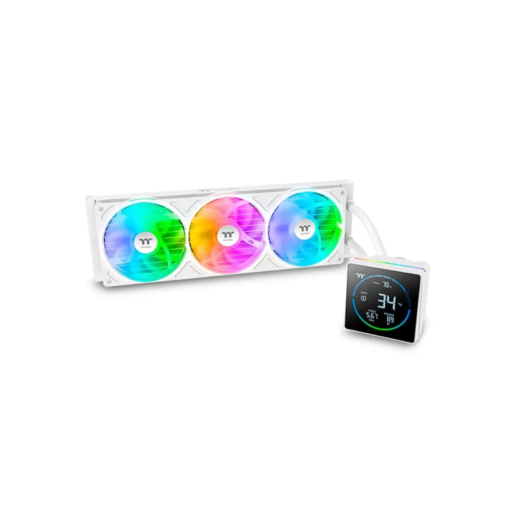 Water cooler thermaltake TH360-S V3 argb snow edition 360 mm LCD branco